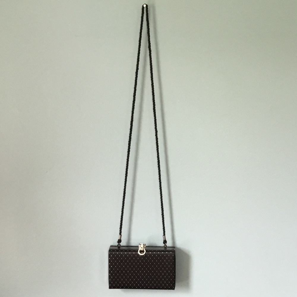 Kenneth Jay Lane Satin Leopard Kiss Clutch Purse - Picture 8 of 8